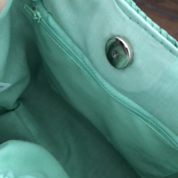 LIKE NEW Mint Green Raffia Beaded Handbag - Picture 5 of 7